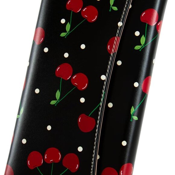 Handbags - Leather RFID Wallet Trifold Large Cash Card Organizer Purse Black Cherries